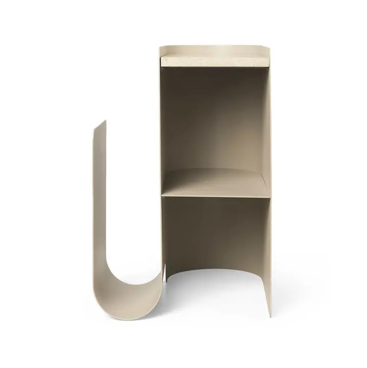Vault Beistelltisch ferm LIVING | Marmor in Beige & Schwarz
