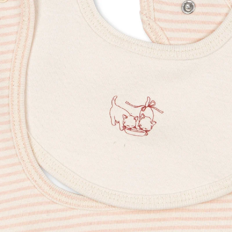 Fanga Fio 2er-Pack Lätzchen in Stripe/Blush Mix