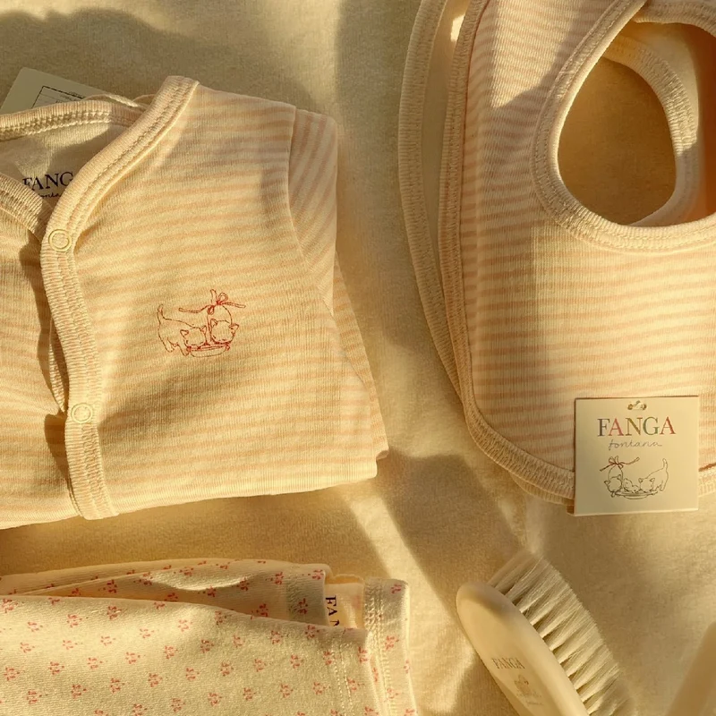 Fanga Fio 2er-Pack Lätzchen in Stripe/Blush Mix