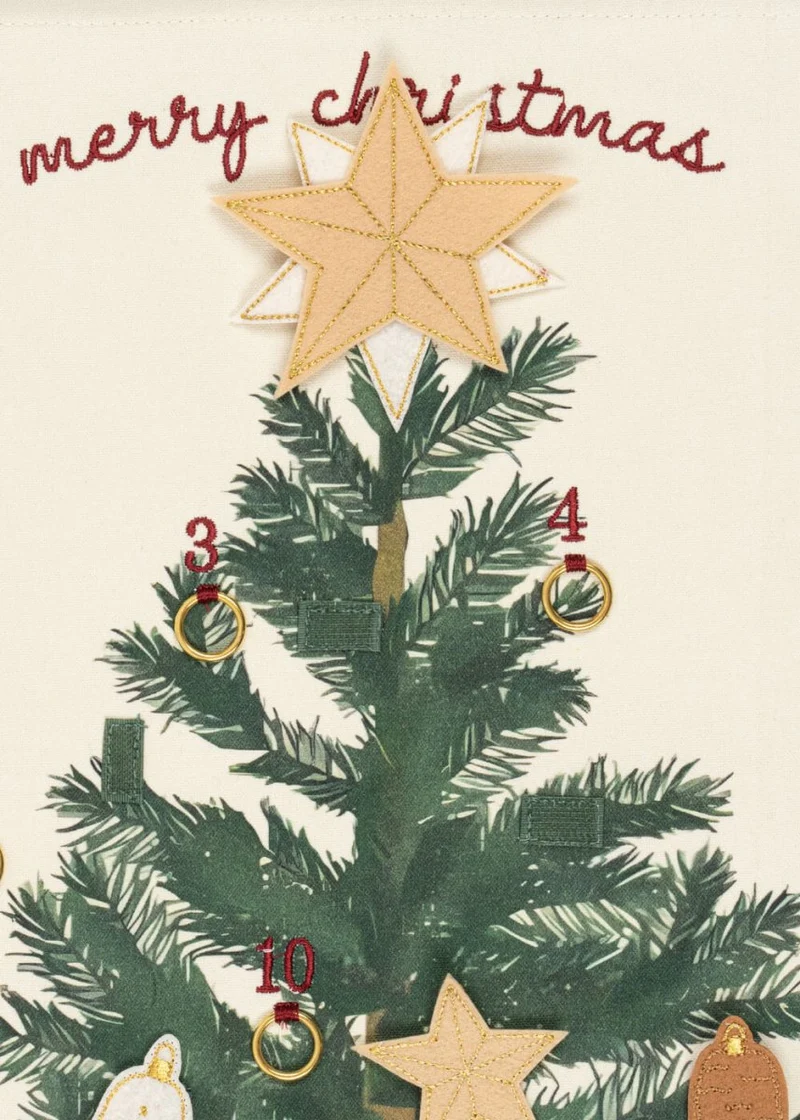Adventskalender-Aufhängung mit 24 Ringen in Seedpearl