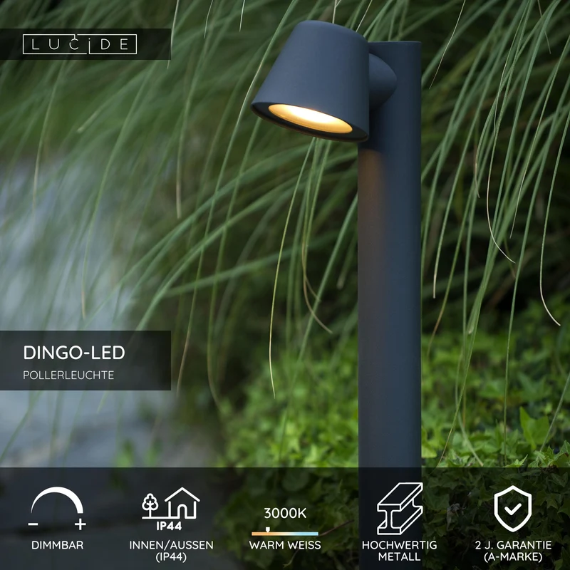 LED-Pollerleuchte Dingo dimmbar IP44 70cm Anthrazit