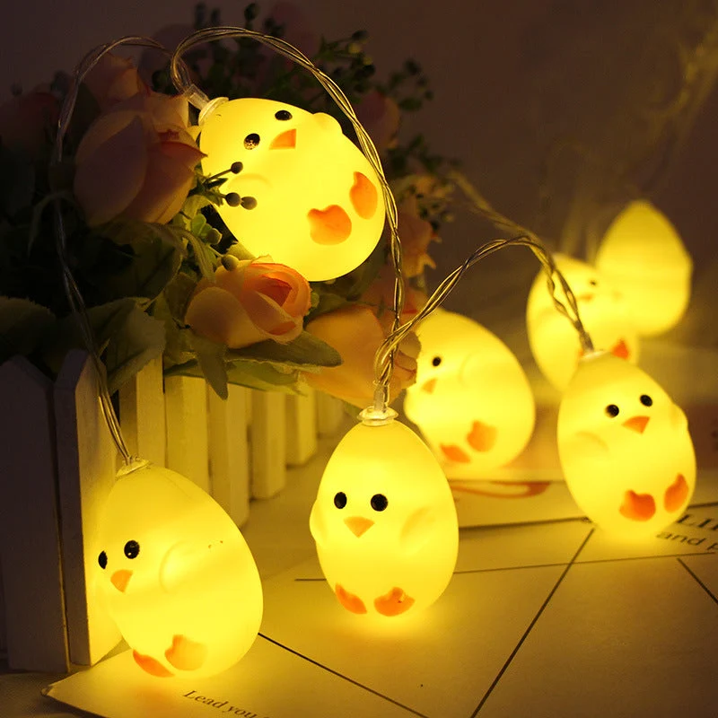 Lichterkette mit Küken im Ei Motiv