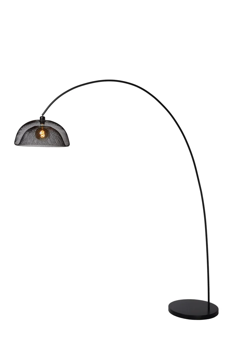 Bogenleuchte Mesh 1-flammig Schwarz 200cm