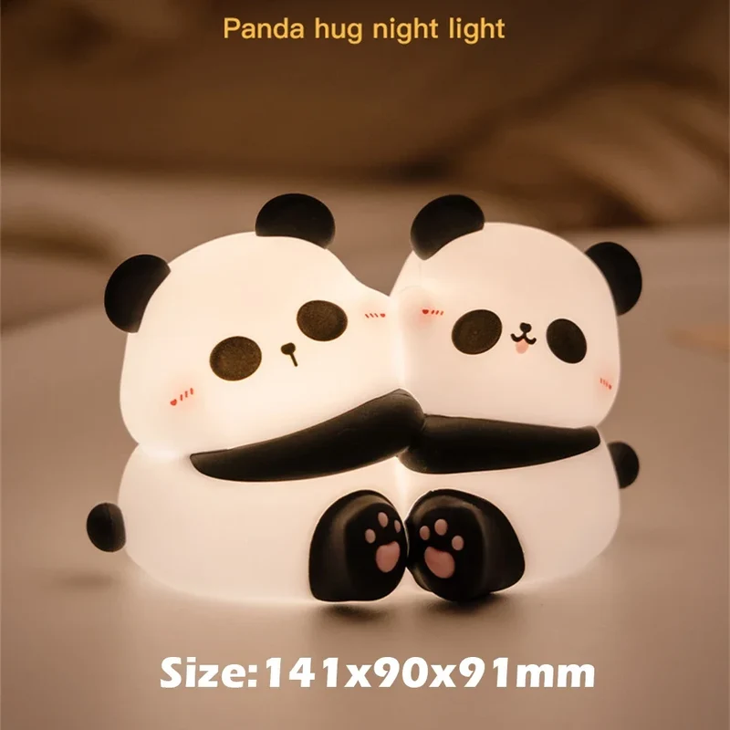 Nachtlicht Kinder Panda Umarmung – 3 Stufen, LED, Silikon
