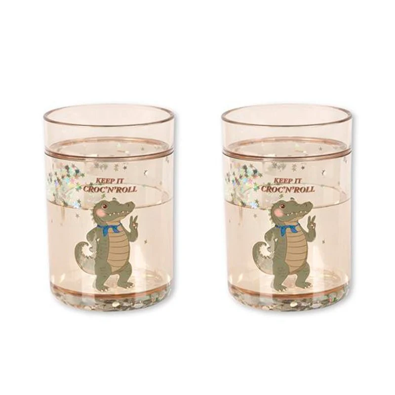 2er-Pack Glitzerbecher in Crocodile