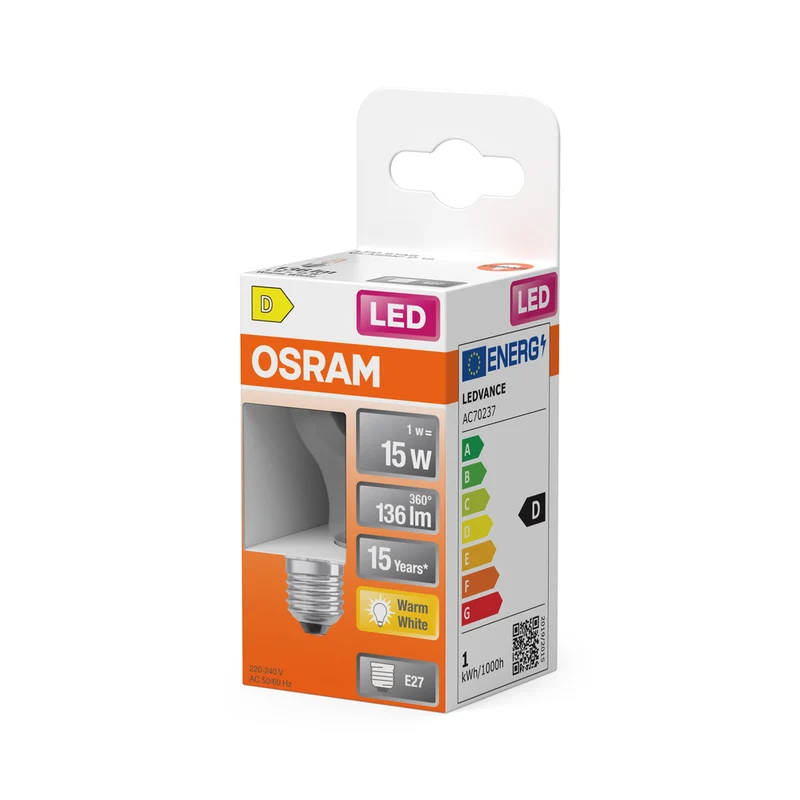 OSRAM LED Retrofit Classic P 1W 827 klar E27