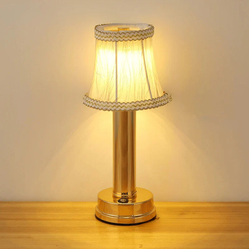 VelloGlow | Kabellose LED-Tischlampe mit Stoffschirm