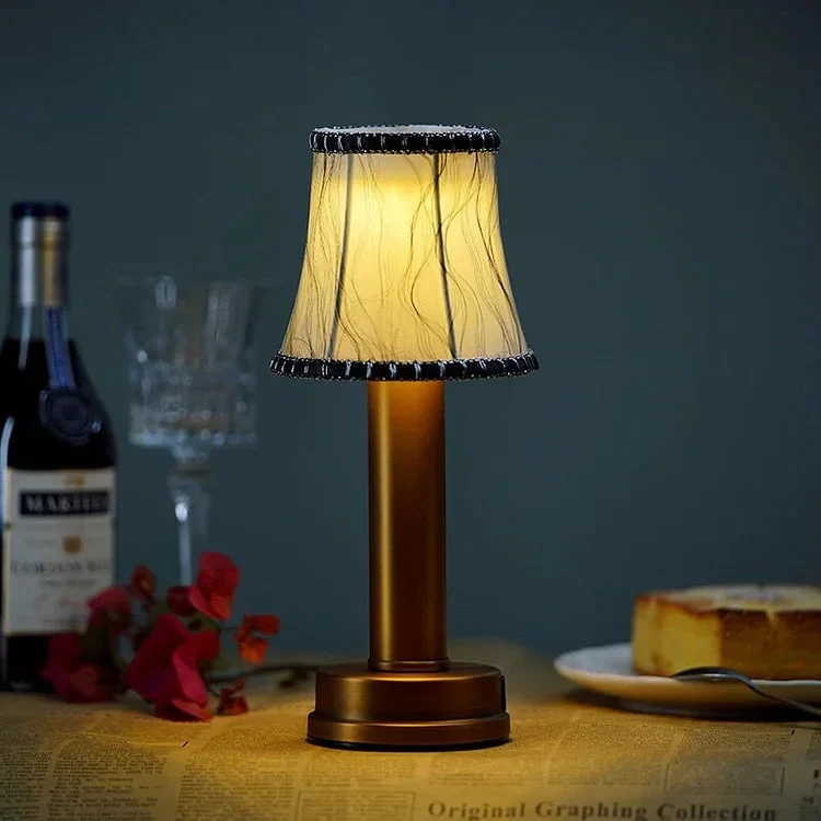 VelloGlow | Kabellose LED-Tischlampe mit Stoffschirm