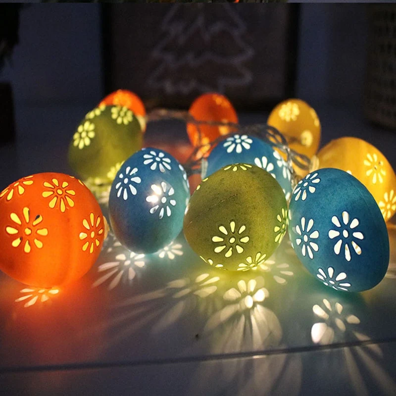 Bunte Ostereier LED Lichterkette Dekoration