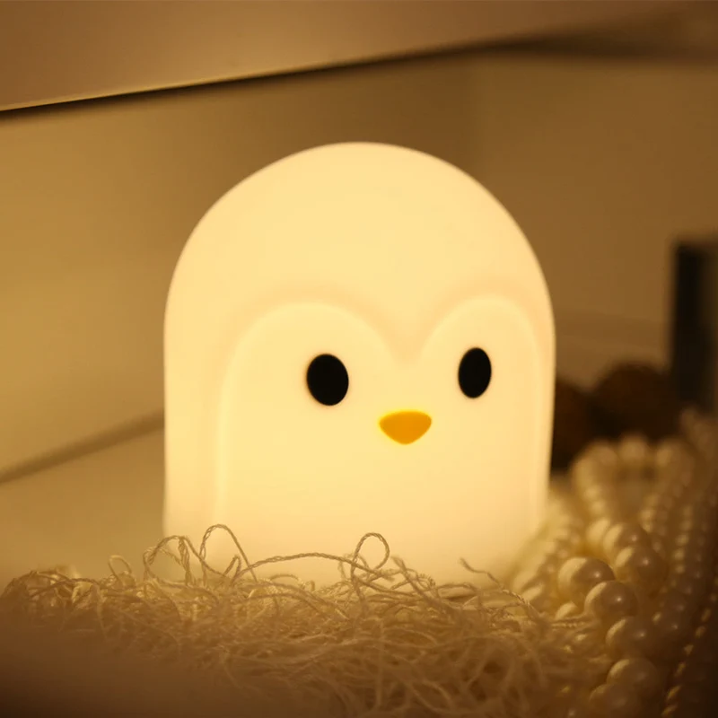 LED Pinguin Nachtlicht Silikon mit Touch-Sensor