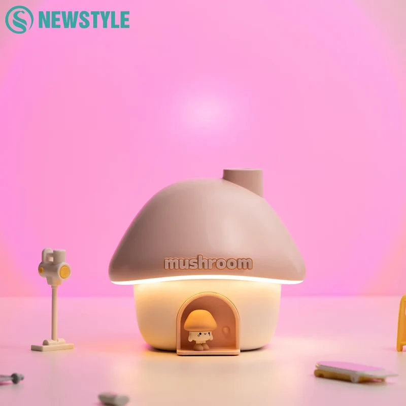 Nachtlicht & Luftbefeuchter Pilzhaus – LED, USB, Aroma