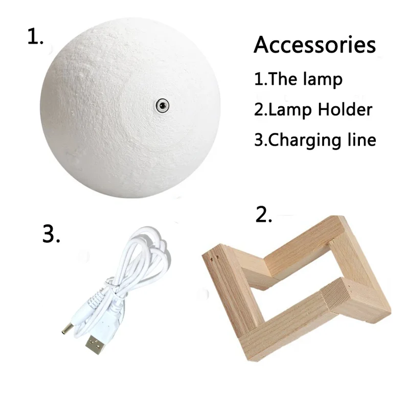 Nachtlicht Mond – Farbwechsel, Touch, USB, LED