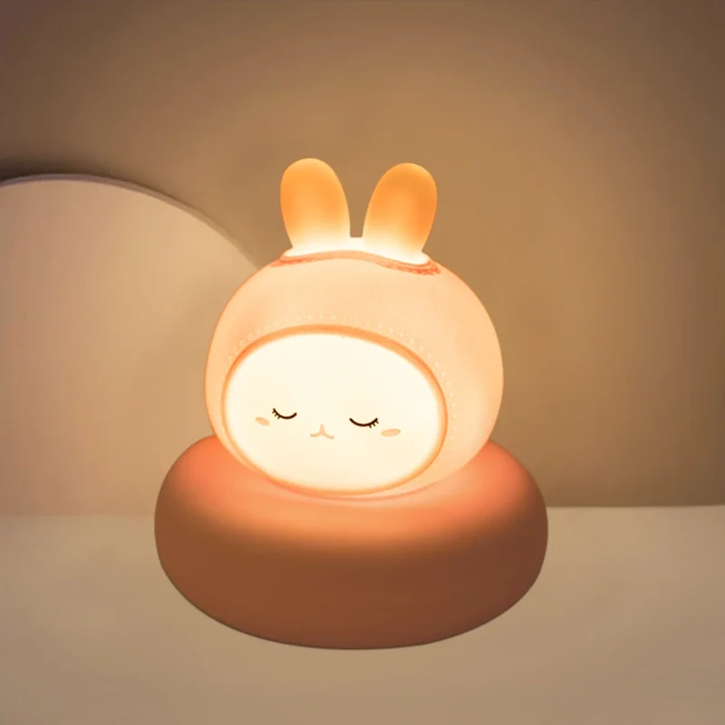 Babys Nachtlicht schlafender Hase – Touch, Dimmbar, USB