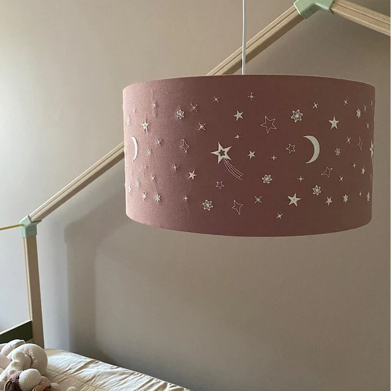 Kinderzimmer Lampenschirm Sterne, handgefertigt & nachtleuchtend
