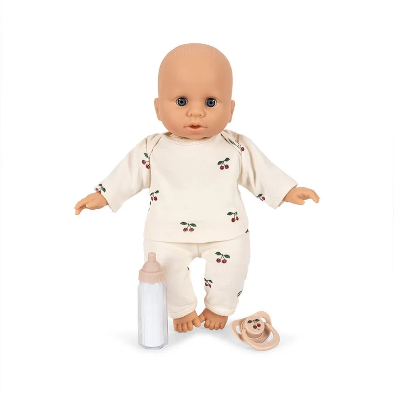 Babypuppen-Pflegeset im Koffer in Pink Check
