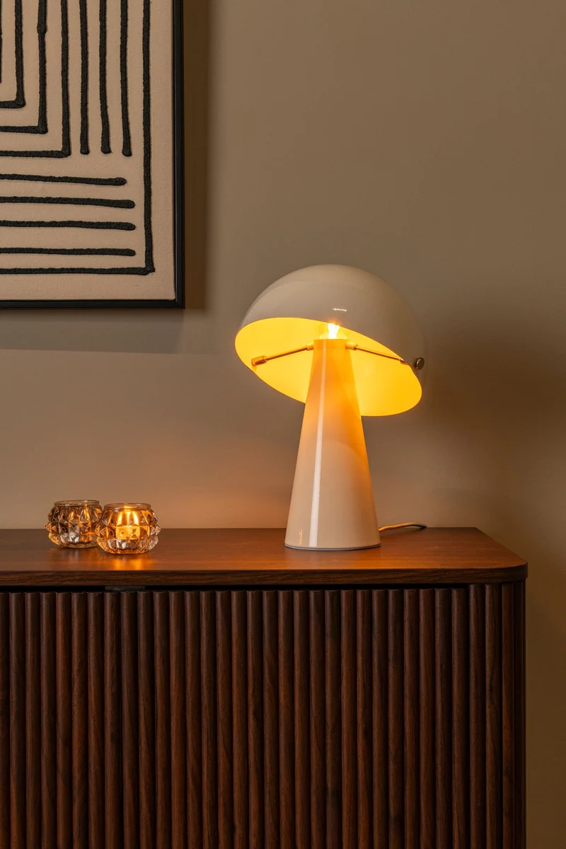 Tischleuchte Barone Retro Pilzform Ø23cm