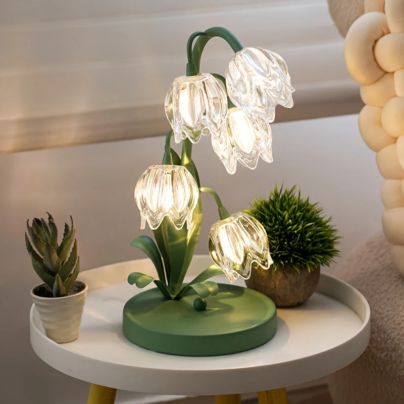 Bloomora | Art Deco LED-Tischleuchte mit Blumendesign