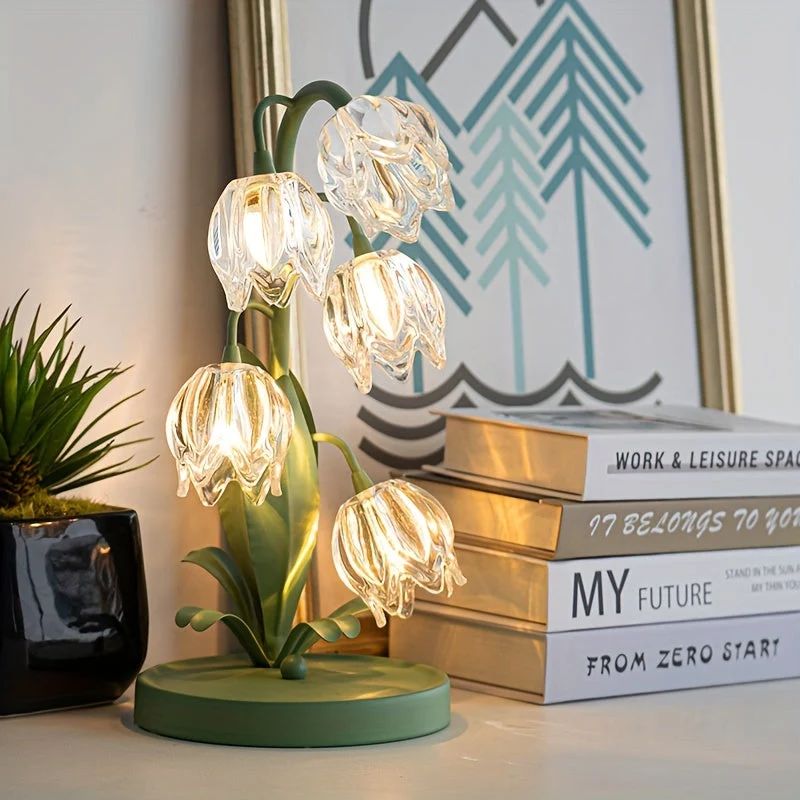 Bloomora | Art Deco LED-Tischleuchte mit Blumendesign