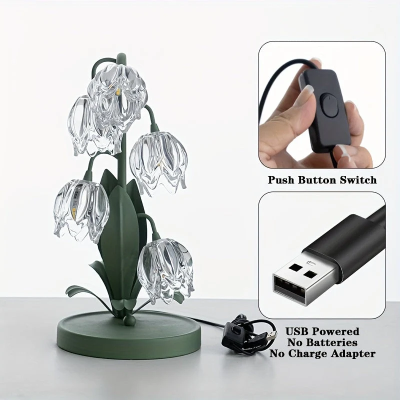 Bloomora | Art Deco LED-Tischleuchte mit Blumendesign