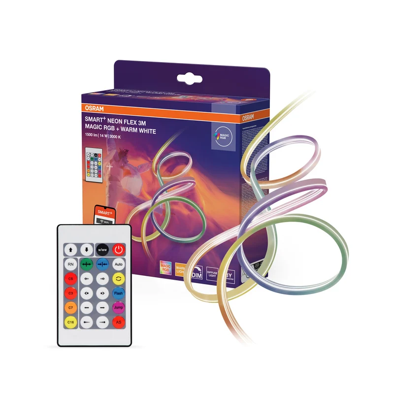 OSRAM Wifi SMART+ NEON FLEX MAGIC RGB + TUNABLE WHITE LED-Lichtstreifen, 3m, 15W, mit Fernbedienung