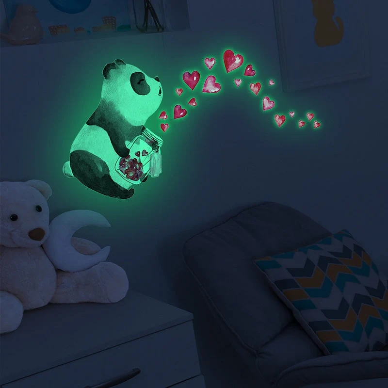 Leuchtende Panda Wandsticker für Kinderzimmer
