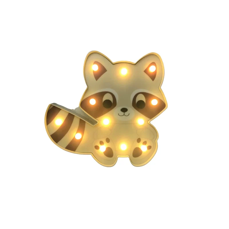 Süßer Waschbär Wandlampe für Kinderzimmer