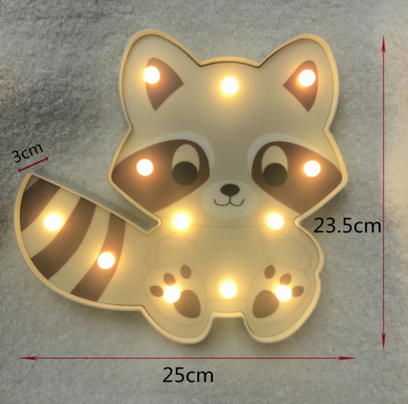 Süßer Waschbär Wandlampe für Kinderzimmer
