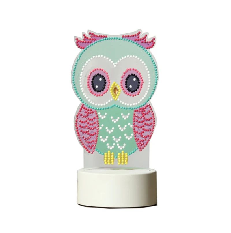 DIY Diamond Painting Eule LED Lampe
