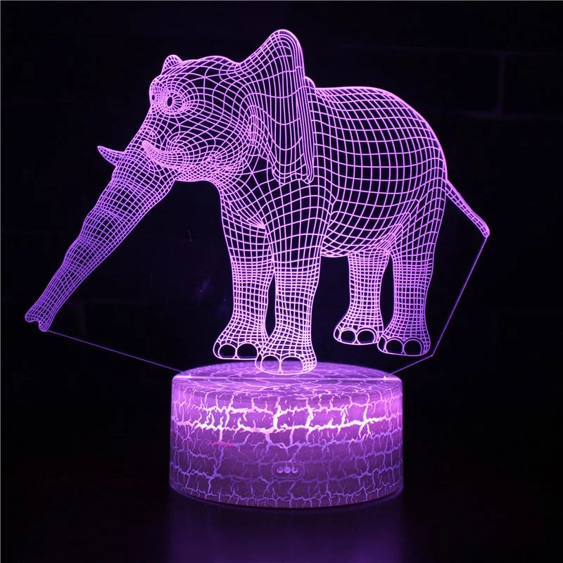 3D Illusion Lampe Elefant mit Farbwechsel