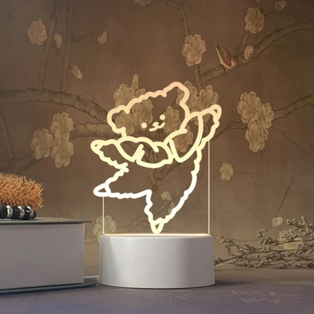 Tanzender Bär 3D Lampe als Nachtlicht