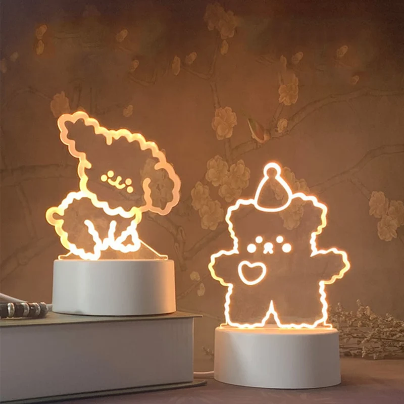 Tanzender Bär 3D Lampe als Nachtlicht