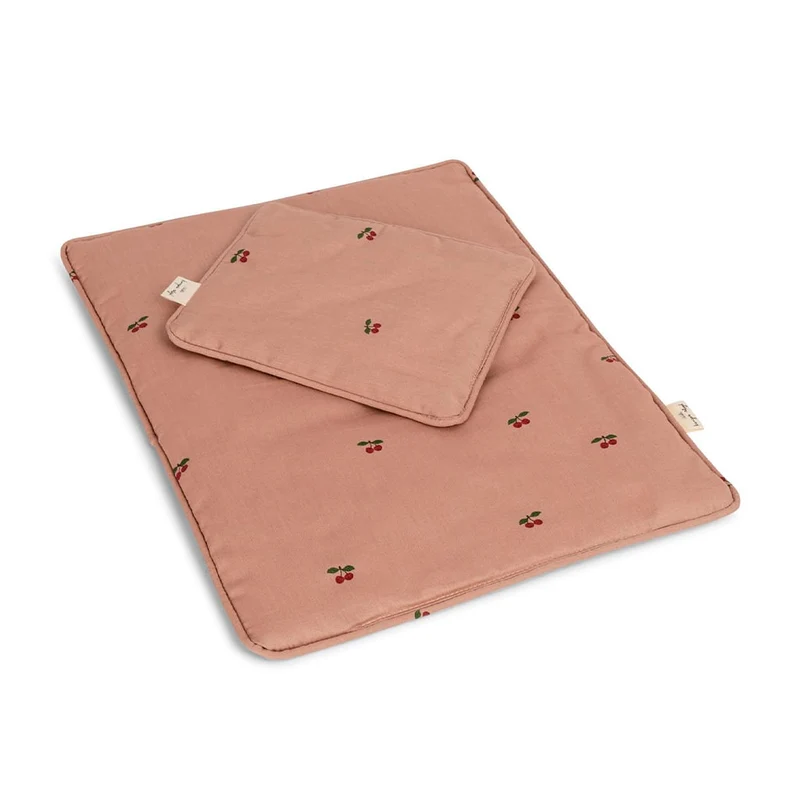Puppenbettwäsche in Cherry Blush