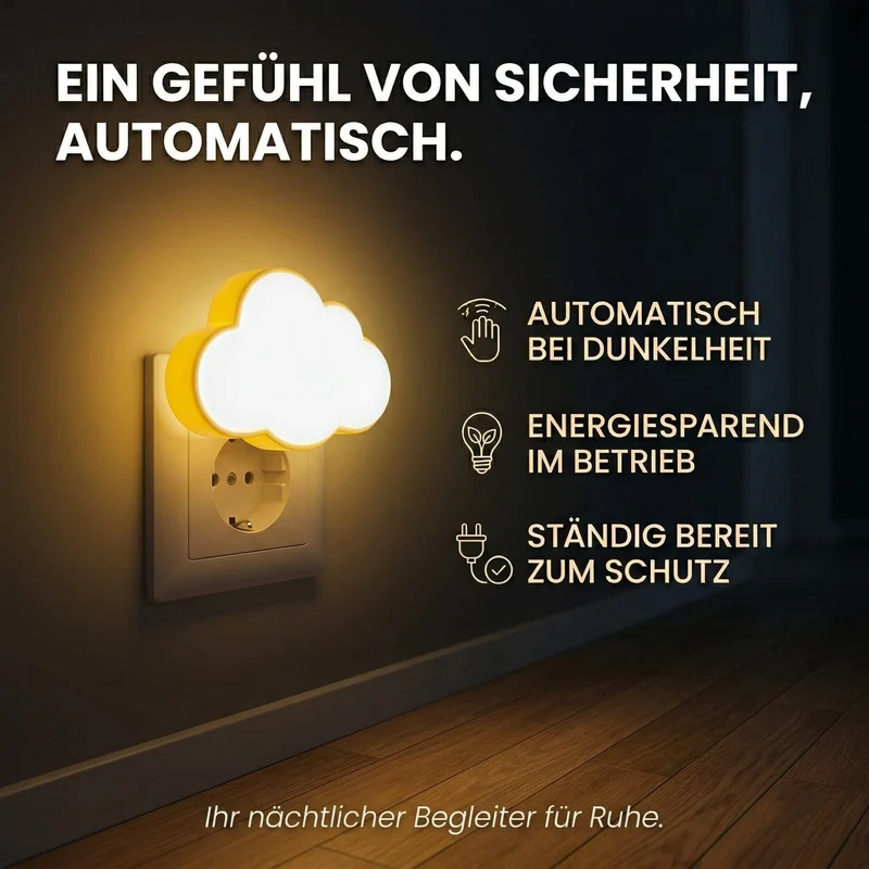 Nachtlicht Steckdose Wolke – Auto Ein/Aus