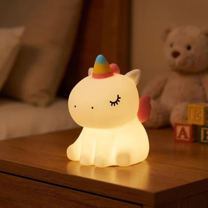 Nachtlicht Einhorn – Regenbogen, Touch, Silikon, Dimmbar