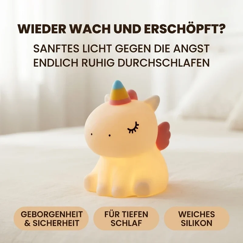 Nachtlicht Einhorn – Regenbogen, Touch, Silikon, Dimmbar