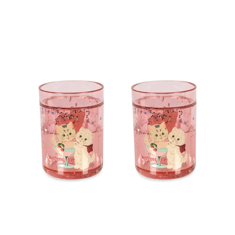 2er-Pack Glitzerbecher in Rose Cat