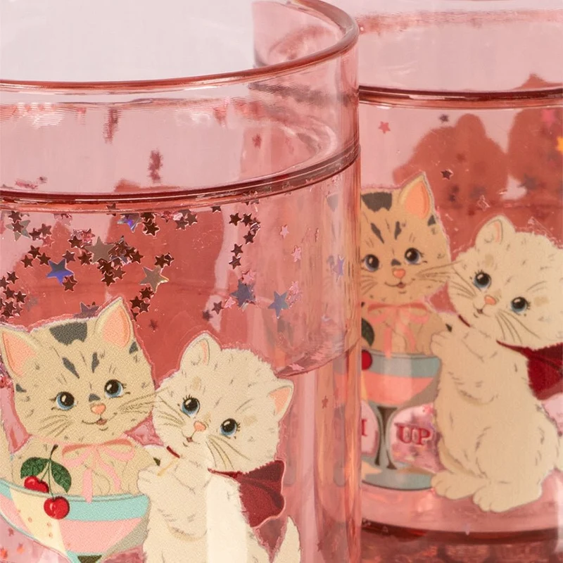 2er-Pack Glitzerbecher in Rose Cat