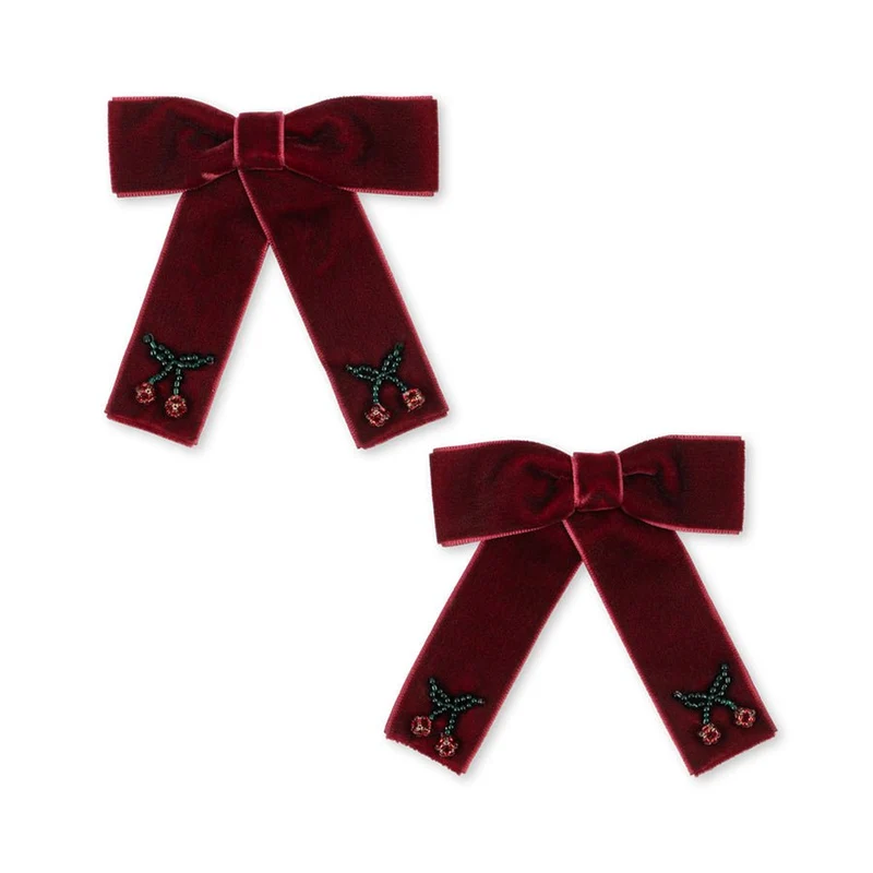 2er-Pack Juliette Schleifen-Haarclips in Rio Red