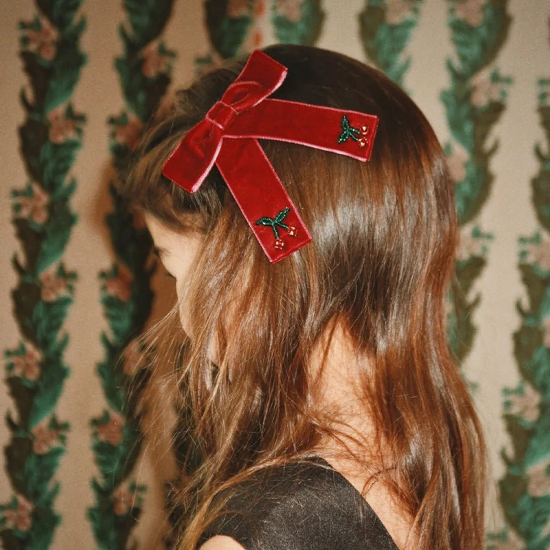 2er-Pack Juliette Schleifen-Haarclips in Rio Red