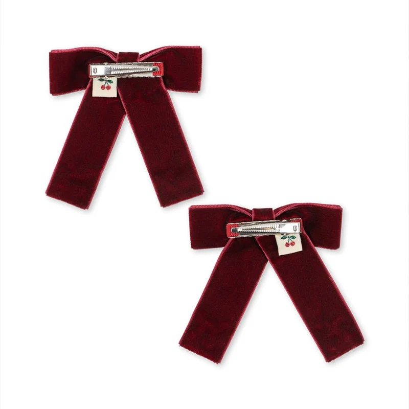 2er-Pack Juliette Schleifen-Haarclips in Rio Red
