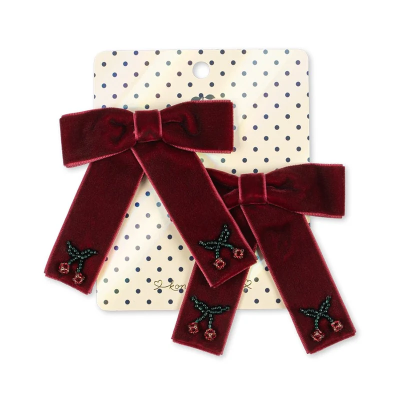 2er-Pack Juliette Schleifen-Haarclips in Rio Red