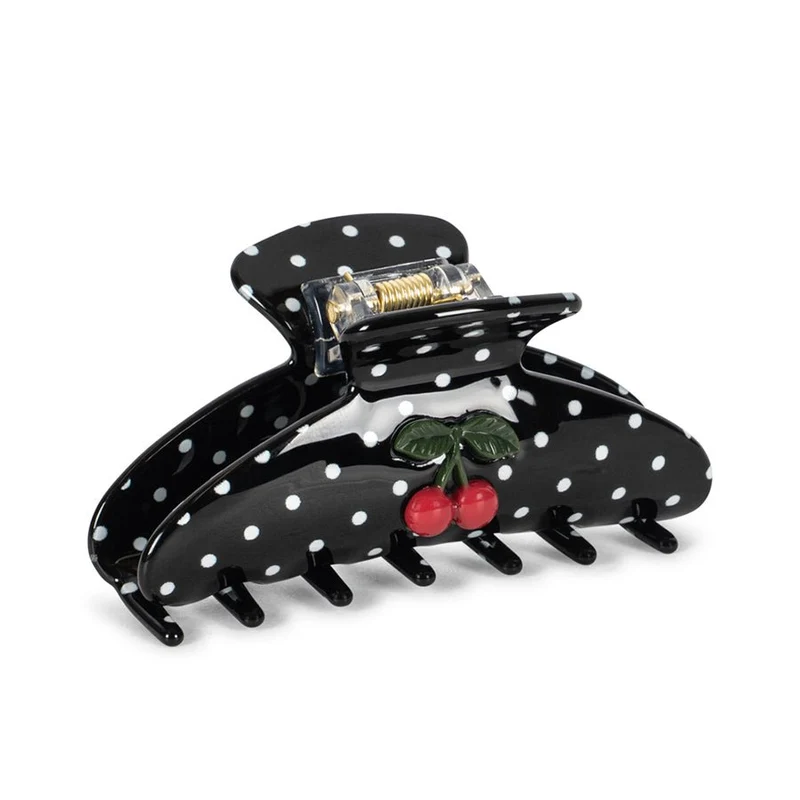 Große Haarklemme in Cherry Dot