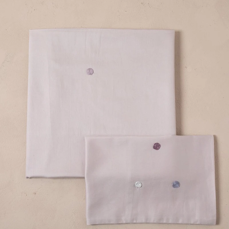 Bettwäsche Set 2-teilig Punkte Rosa 100x140 cm, Baumwollsatin