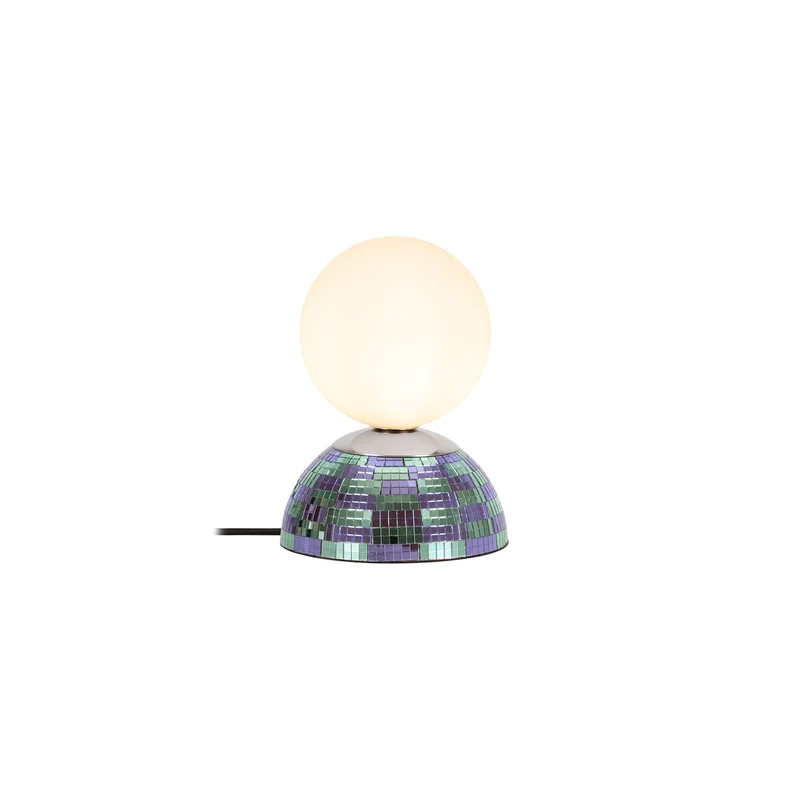 Tischlampe Glitzer mit Schirm aus Glas