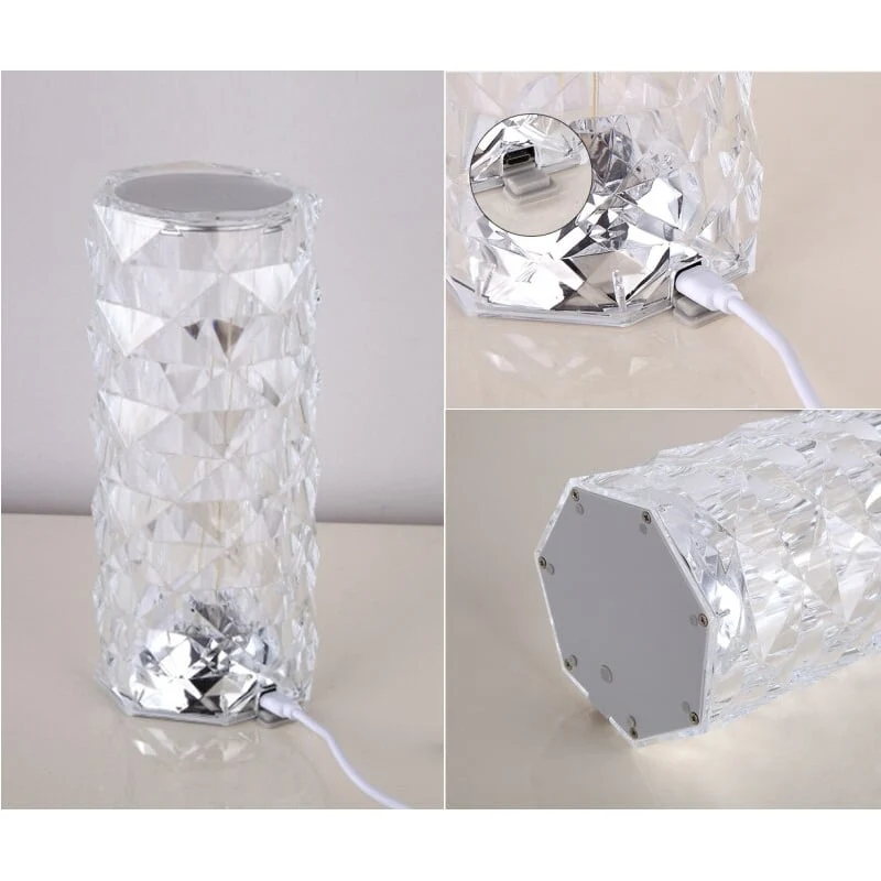 Kristall Deko Tischlampe mit Projektion