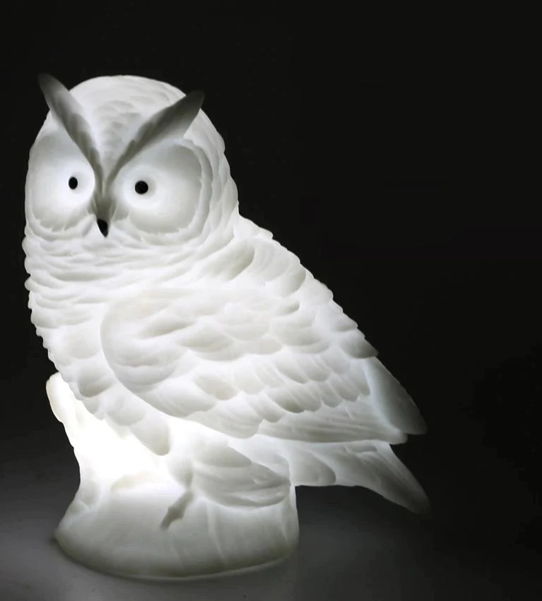 Realistische Eule Nachtlampe aus Kunstharz