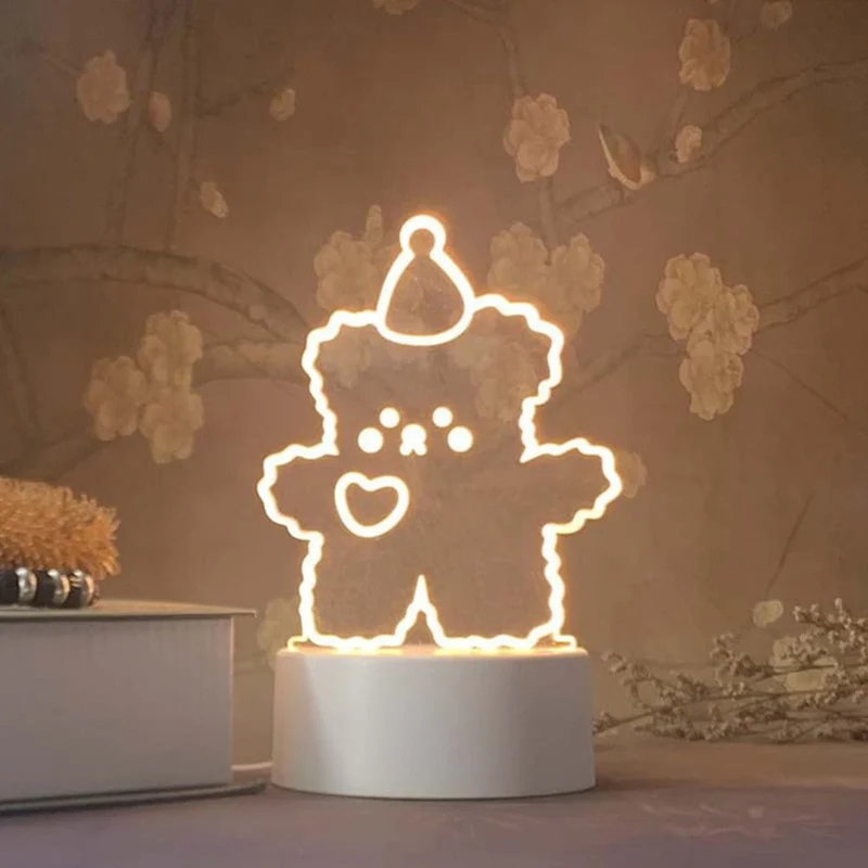 Verliebter Bär 3D Lampe mit Herz
