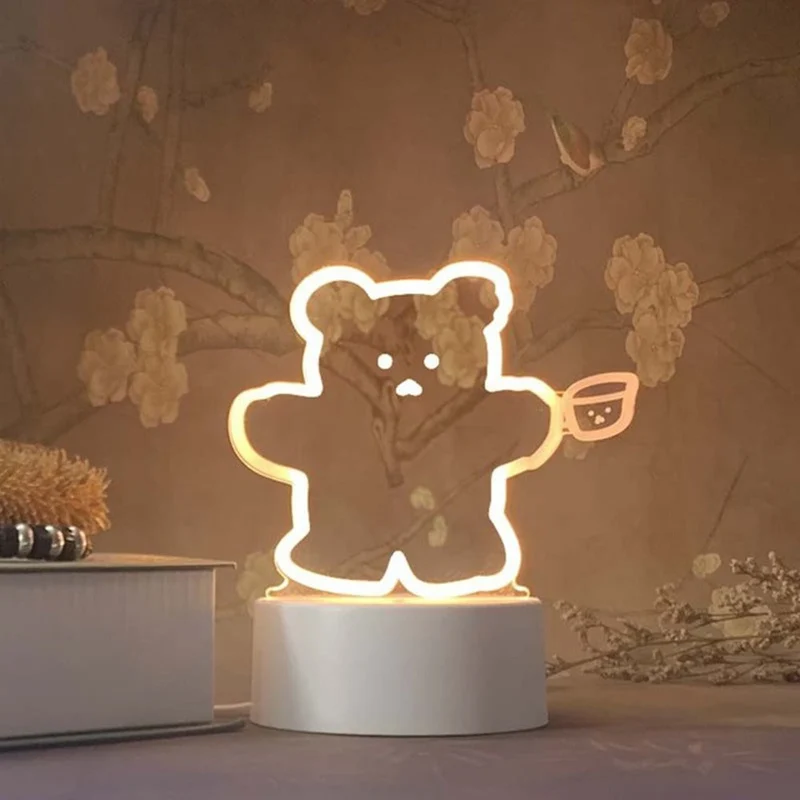 Lachender Bär 3D Lampe als Dekoration