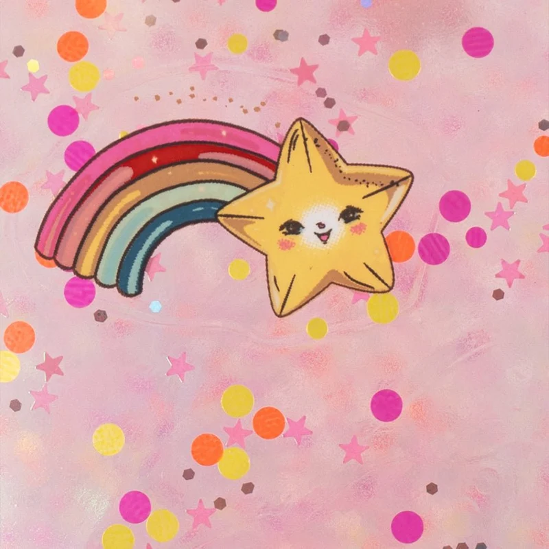 Glitzer-Hüpfball mit Regenbogen