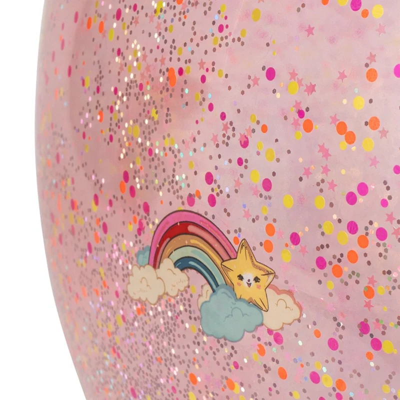 Glitzer-Hüpfball mit Regenbogen